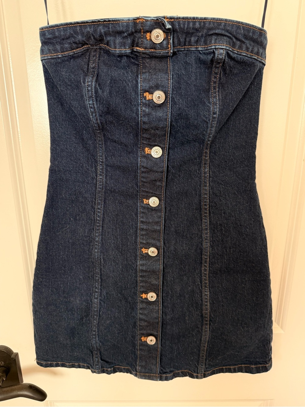 A&F Strapless Dark Denim Mini Dress